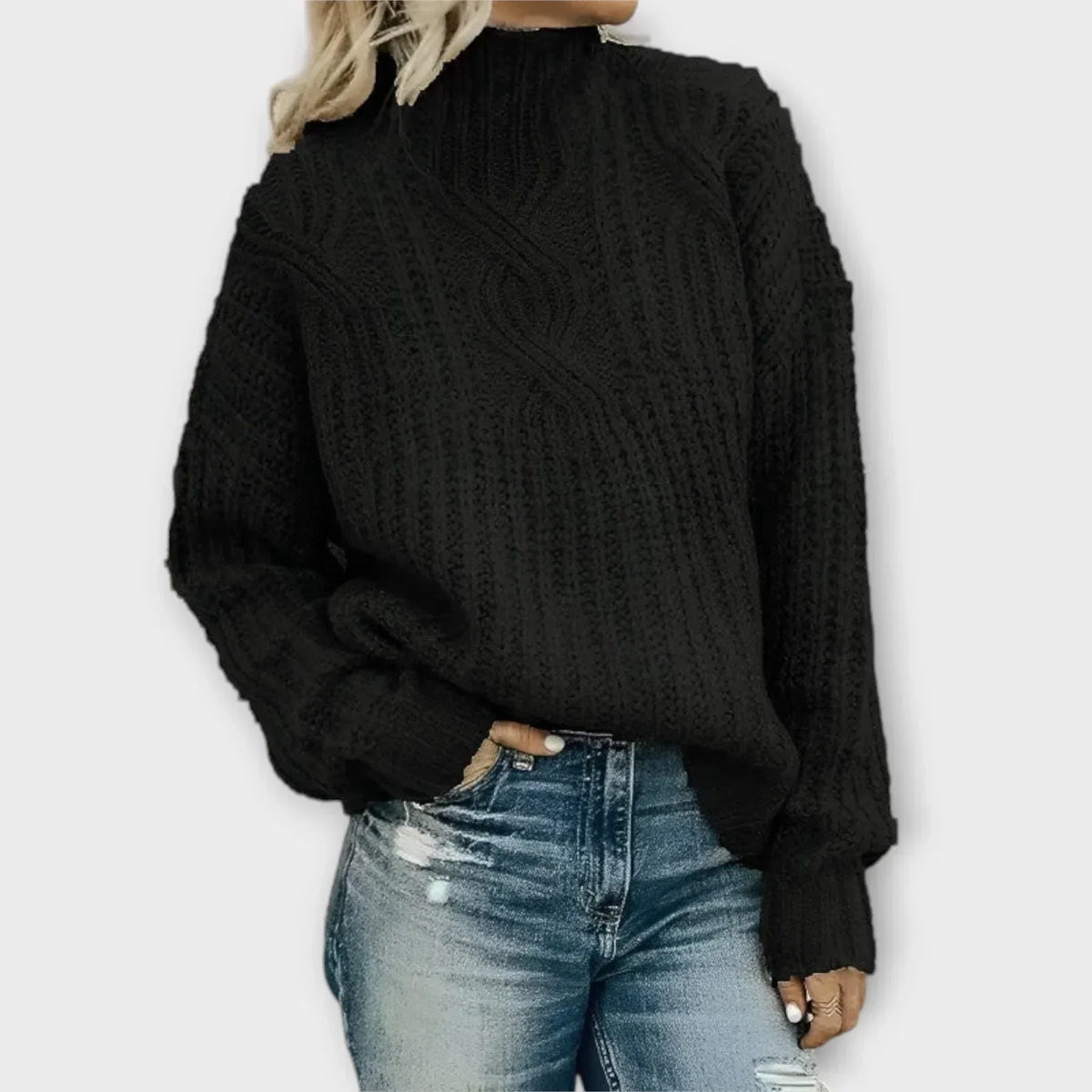 Turtleneck Sweater for Women | Side Zip Pull On Autumn Layering