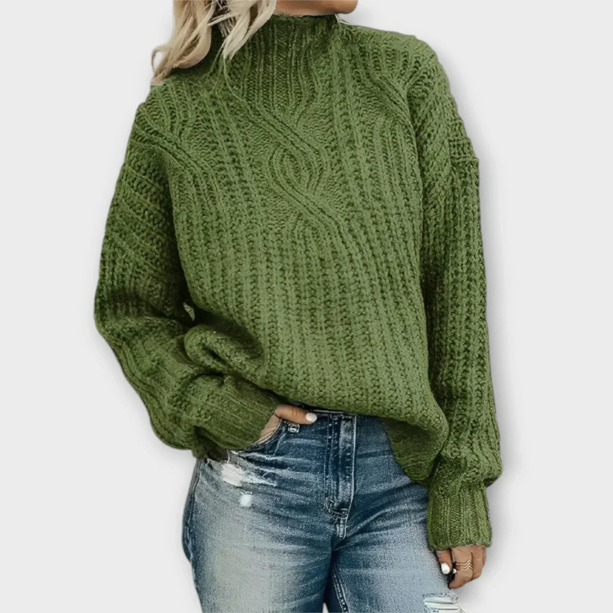 Turtleneck Sweater for Women | Side Zip Pull On Autumn Layering