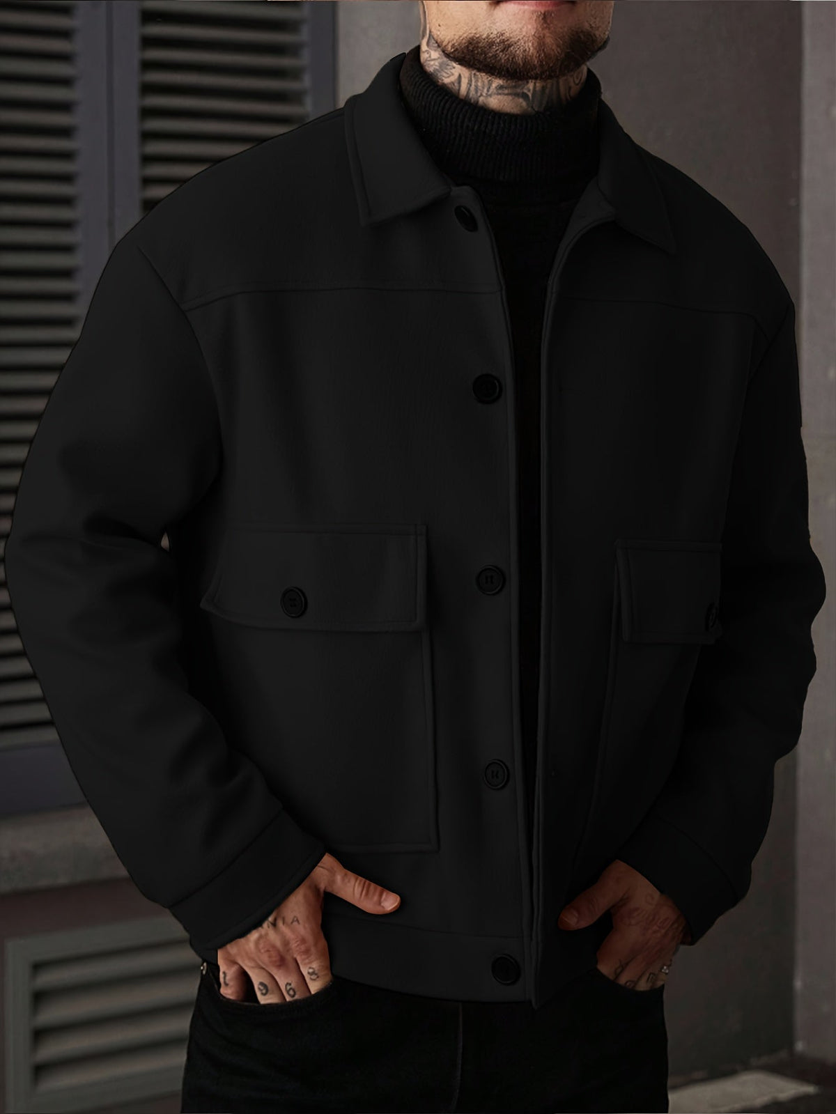 Oversized Winter Jacket for Men | Button Front Cold Weather Ready