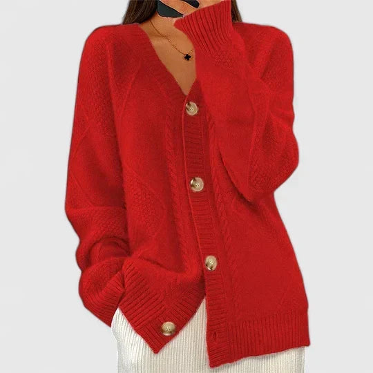 Button Front Cardigan for Women | V Neck Autumn Layering