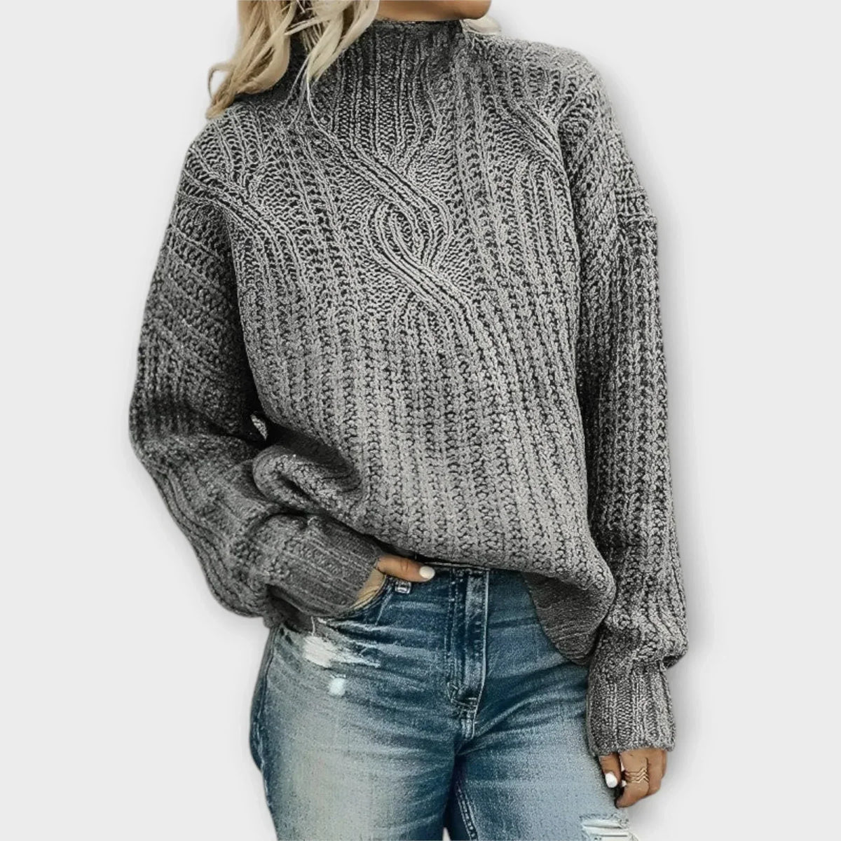 Turtleneck Sweater for Women | Side Zip Pull On Autumn Layering