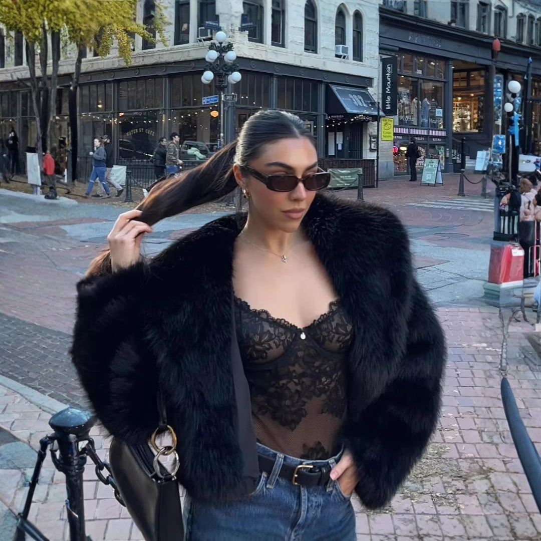 Black Oversized Winter Coat for Women | Cold Weather Ready