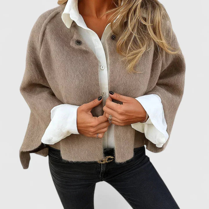 Cosy Winter Jacket for Women | Button Front Cropped Cold Weather Ready