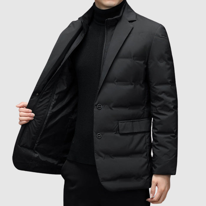 Lightweight Quilted Jacket for Men | Button Front Winter Outerwear