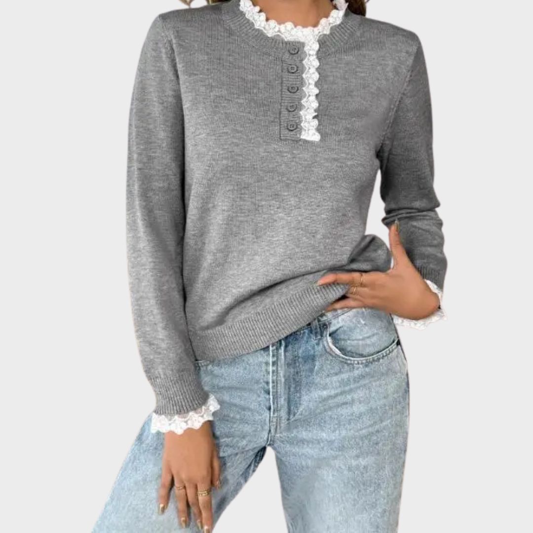 Cosy Sweater for Women | Pull On Button Front Cold Weather Ready
