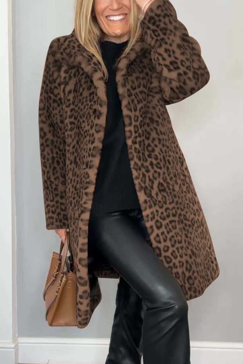 Insulated Winter Coat for Women | Animal Print Autumn Layering
