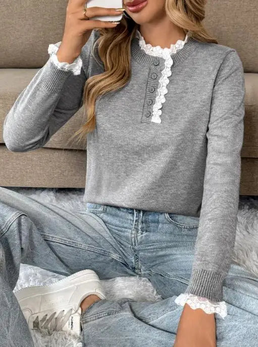 Cosy Sweater for Women | Pull On Button Front Cold Weather Ready