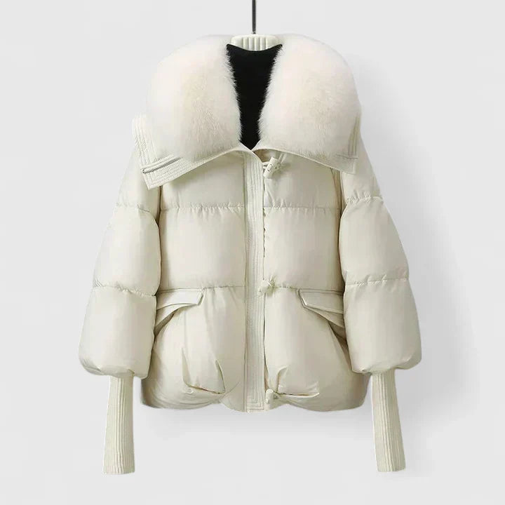 Faux Fur Winter Jacket for Women | Ribbed Button Front Autumn Layering