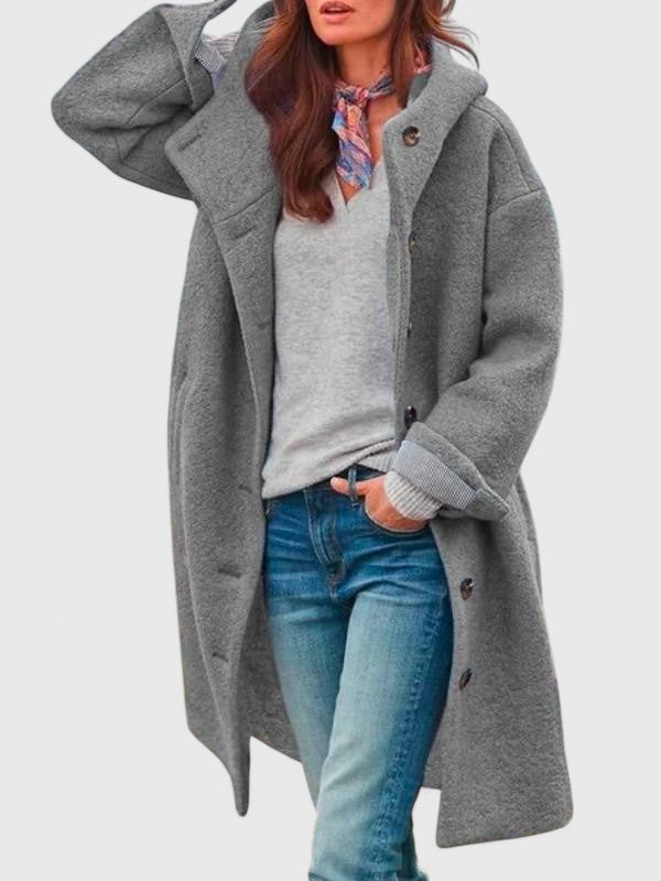 Hooded Winter Coat for Women | Button Front Cold Weather Ready