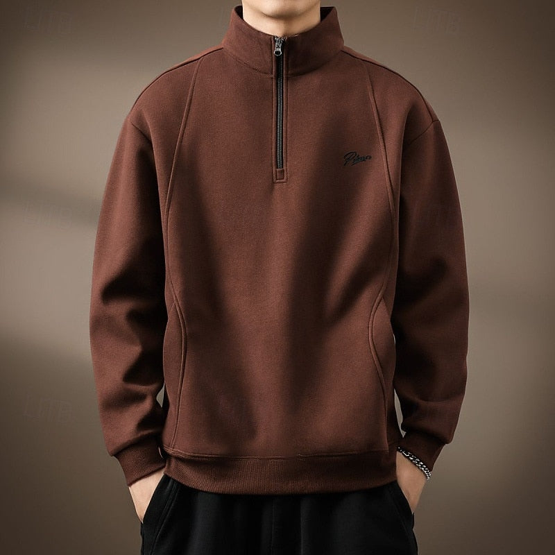 Oversized Sweatshirt for Men | Pull On Half Zip Cosy Winter Style