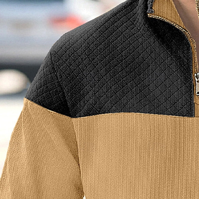 Oversized Sweater for Men | Ribbed Half Zip Warm Winter Layer