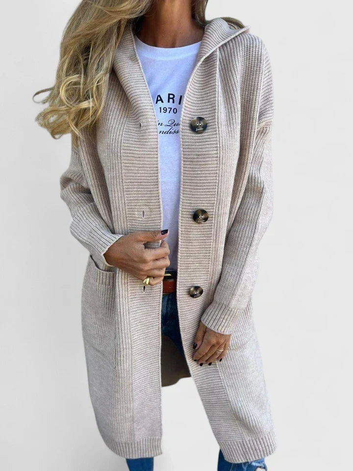 Button Front Cardigan for Women | Longline Warm Winter Layer