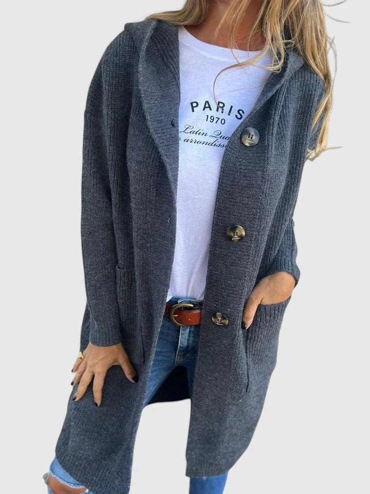 Button Front Cardigan for Women | Longline Warm Winter Layer