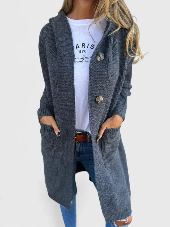 Button Front Cardigan for Women | Longline Warm Winter Layer