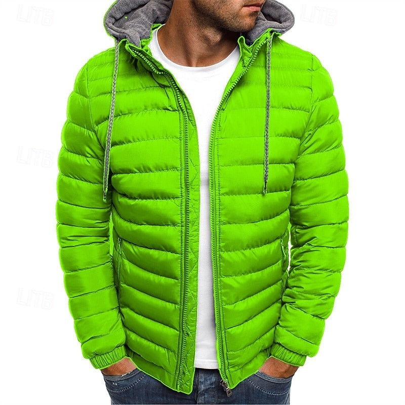 Hooded Puffer Jacket for Men | Quilted Insulated Winter Outerwear