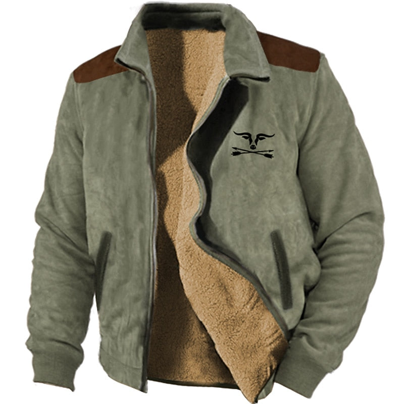 Sherpa Fleece Jacket for Men | Funnel Neck Autumn Layering