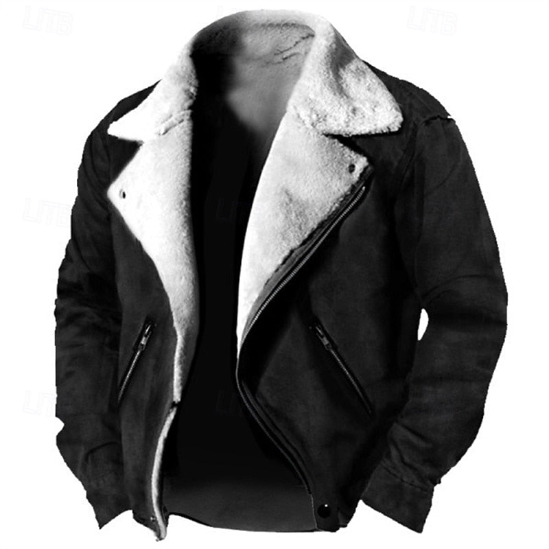 Fleece Lined Winter Jacket for Men | Oversized Full Zip Autumn Layering