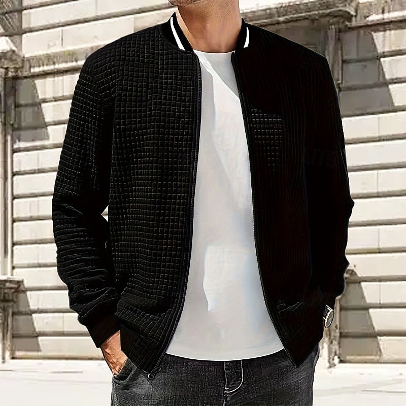 Classic Bomber Jacket for Men | Funnel Neck Full Zip Cosy Winter Style