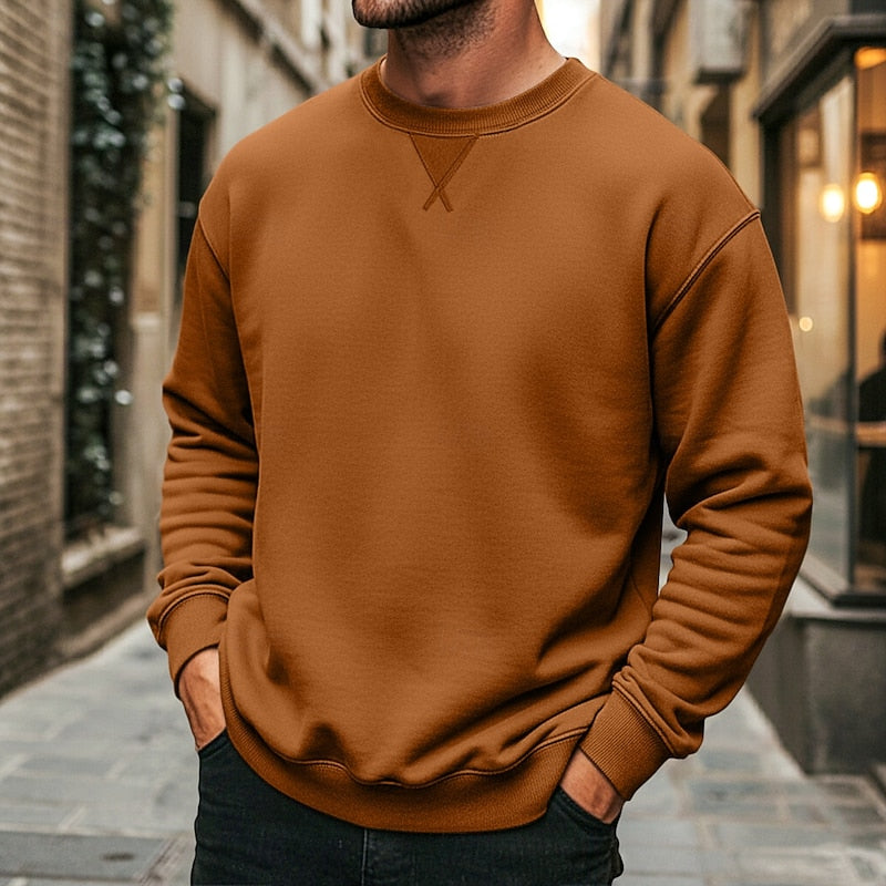 Oversized Sweatshirt for Women | Ribbed Crew Neck Autumn Layering