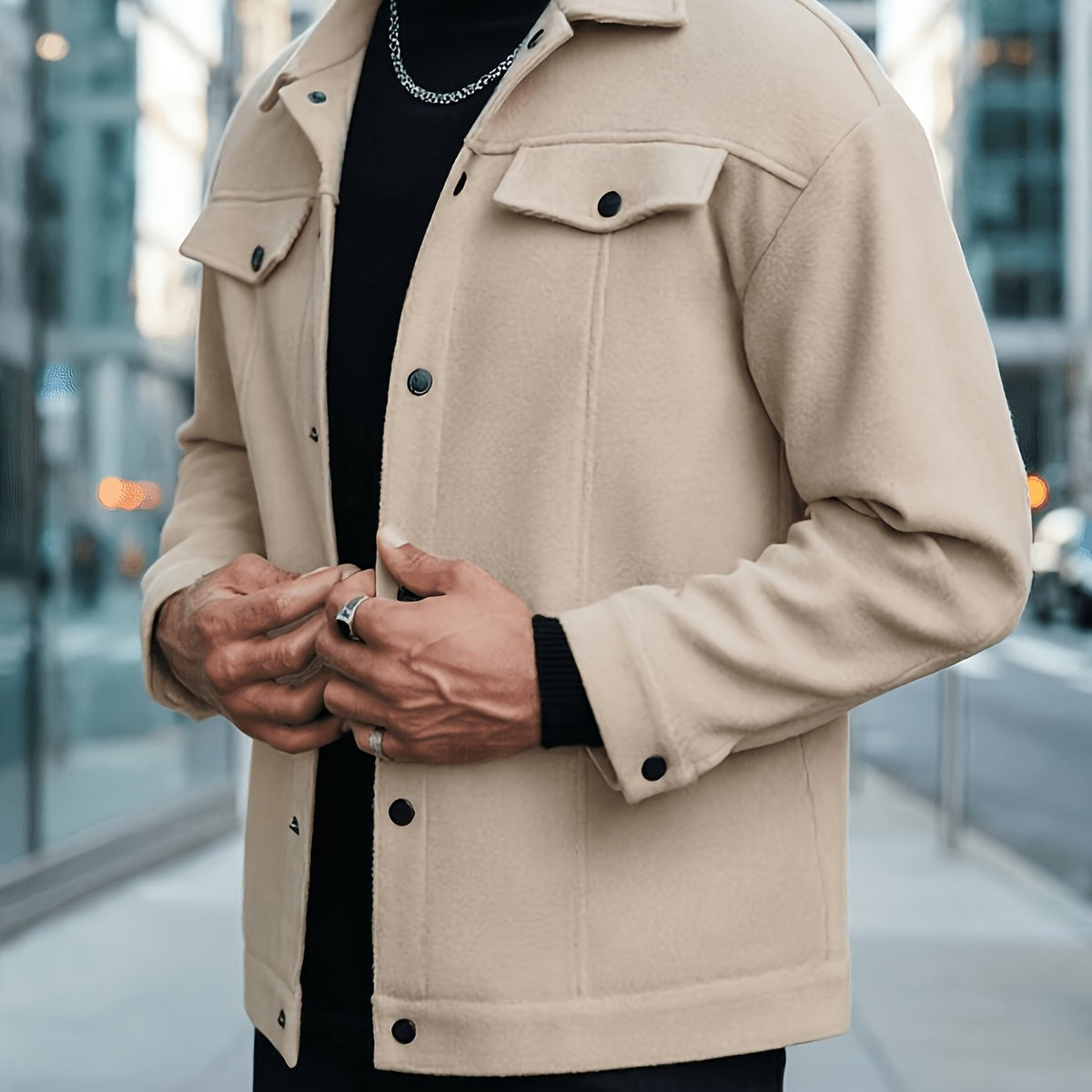 Everyday Winter Jacket for Men | Button Front Autumn Layering