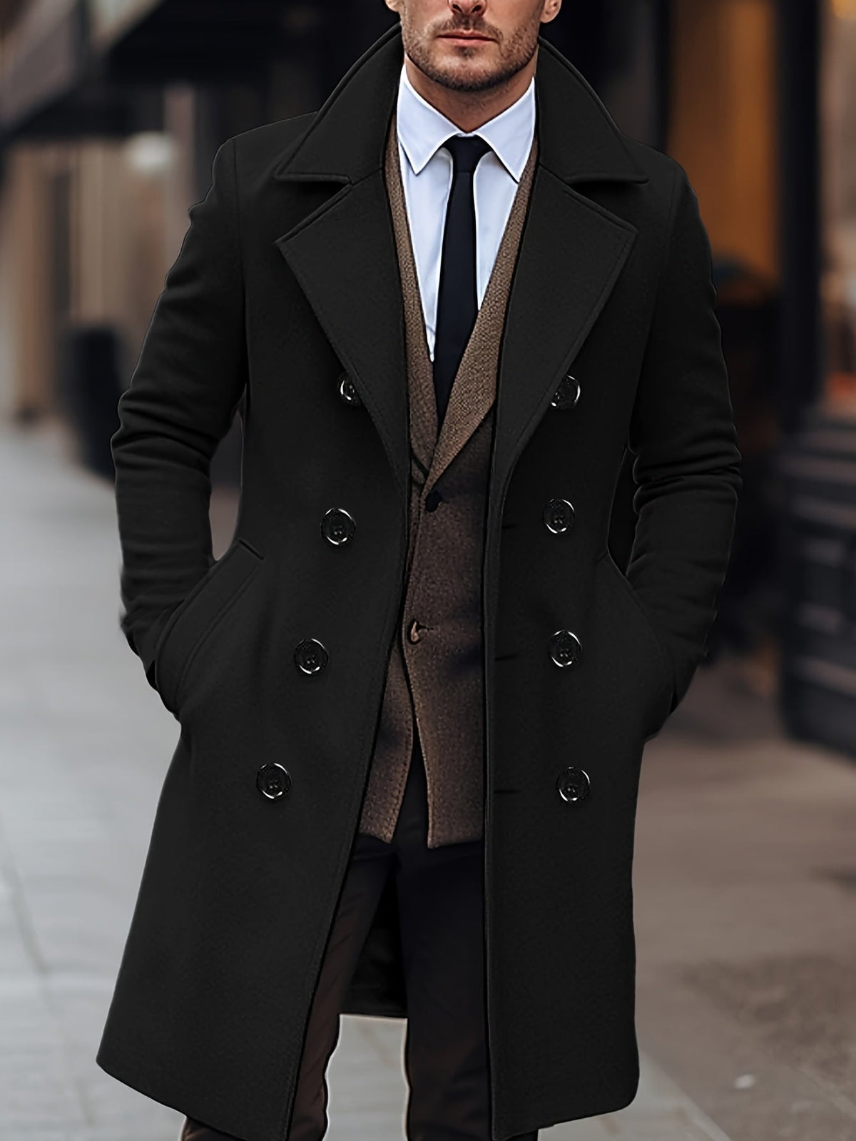 Double Breasted Winter Coat for Women | Lapel Collar Cold Weather Ready