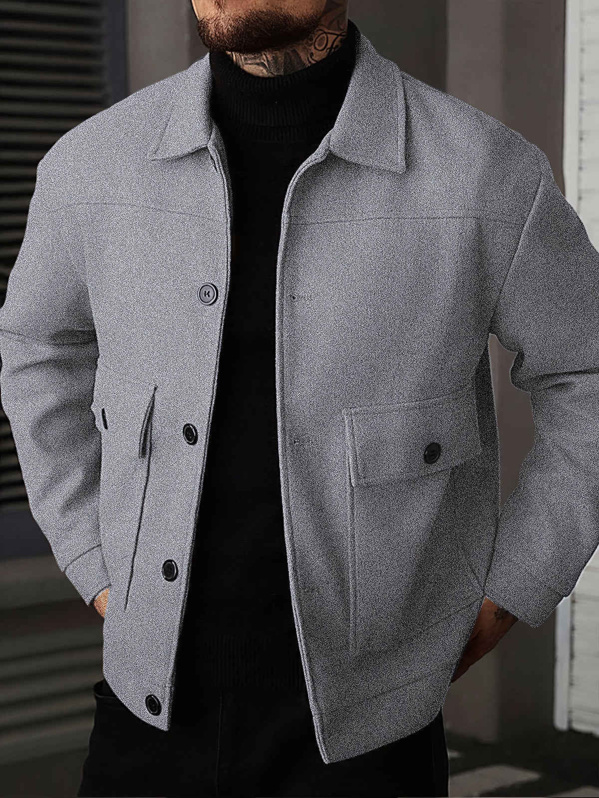 Oversized Winter Jacket for Men | Button Front Cold Weather Ready