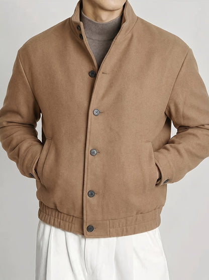 Warm Bomber Jacket for Men | Button Front Cosy Winter Style