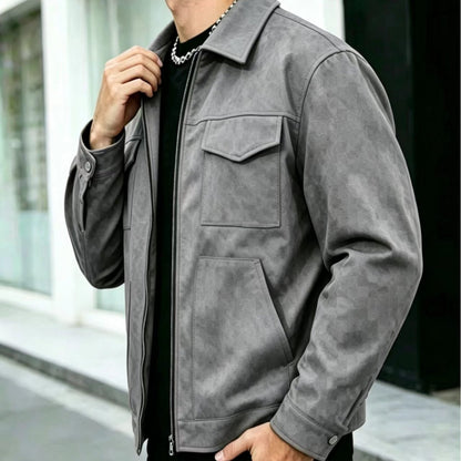 Classic Winter Jacket for Men | Lapel Collar Full Zip Autumn Layering