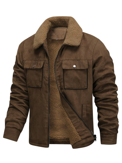 Sherpa Fleece Jacket for Men | Side Zip Autumn Layering