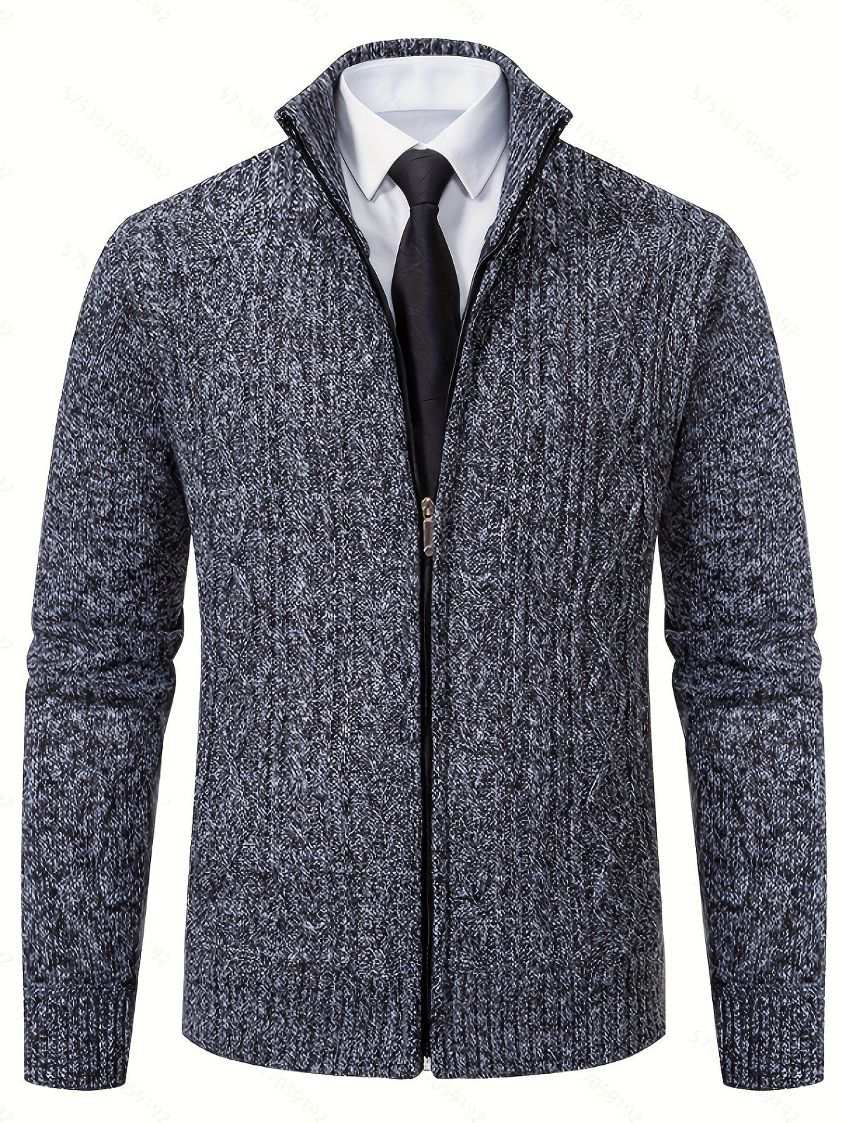 Insulated Cardigan for Men | Funnel Neck Full Zip Warm Winter Layer