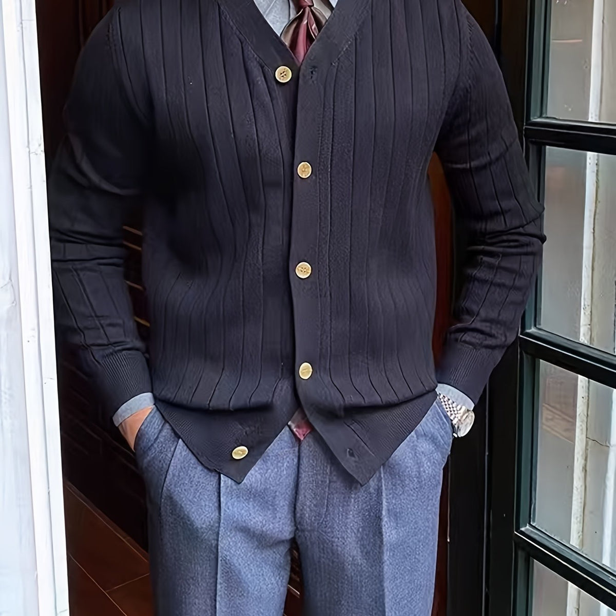 Oversized Cardigan for Men | Button Front Lightweight Cold Weather Ready