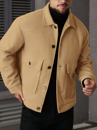 Oversized Winter Jacket for Men | Button Front Cold Weather Ready