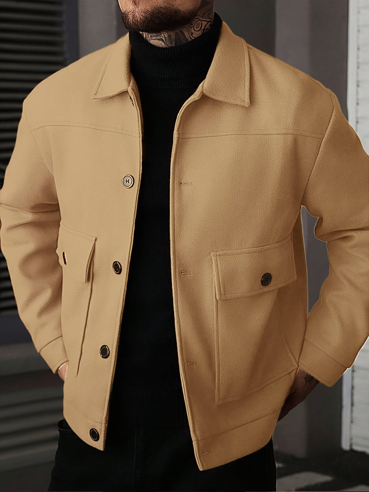 Oversized Winter Jacket for Men | Button Front Cold Weather Ready