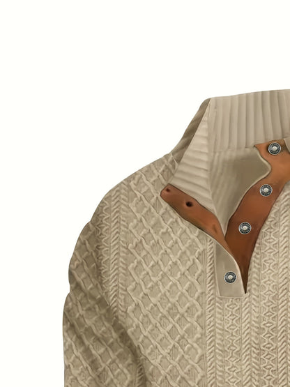 Oversized Sweater for Women | Button Front Funnel Neck Cold Weather Ready