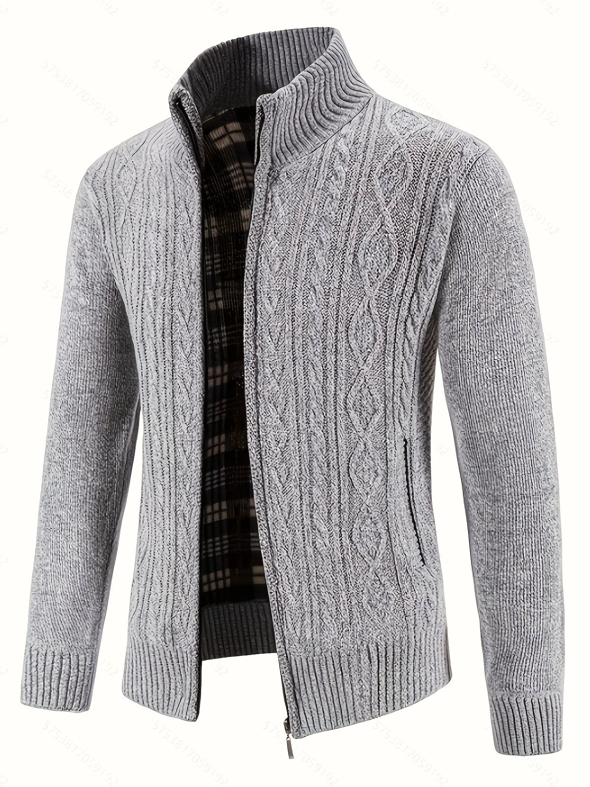 Insulated Cardigan for Men | Funnel Neck Full Zip Warm Winter Layer