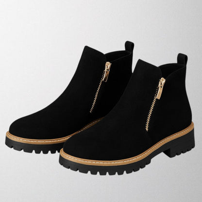 Block Heel Ankle Boots for Women | Side Zip Chunky Fall Booties