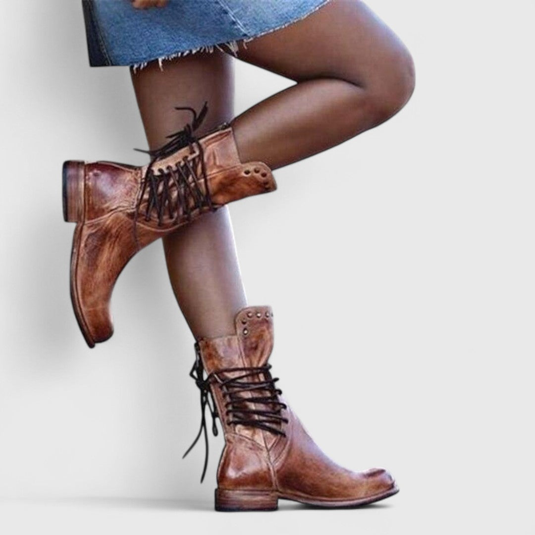 Everyday Ankle Boots for Women | Lace Up Studded Warm Winter Style