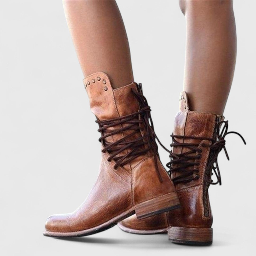 Everyday Ankle Boots for Women | Lace Up Studded Warm Winter Style
