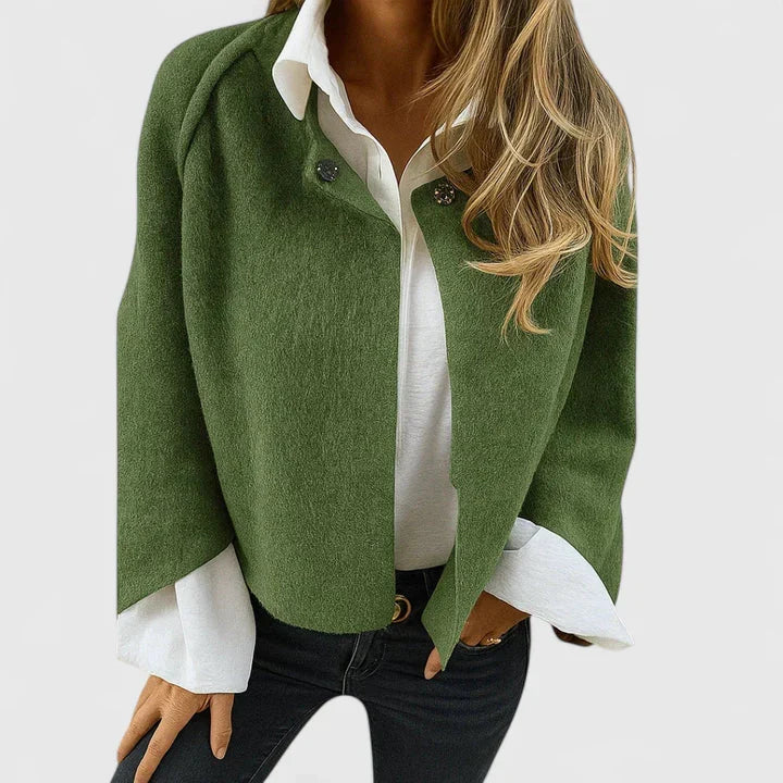 Cosy Winter Jacket for Women | Button Front Cropped Cold Weather Ready