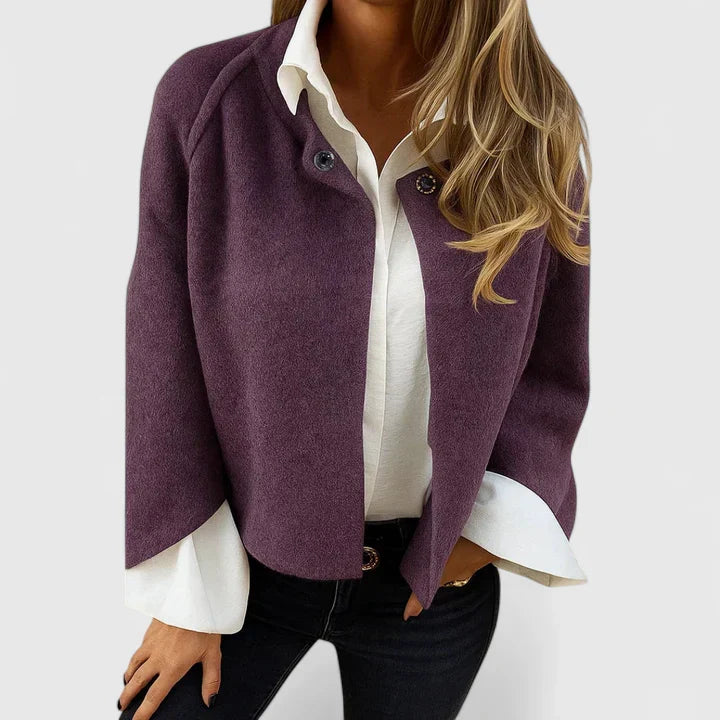 Cosy Winter Jacket for Women | Button Front Cropped Cold Weather Ready