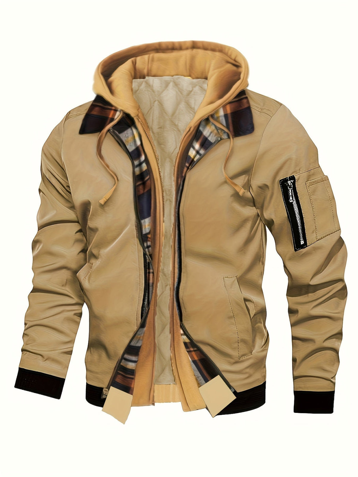 Hooded Winter Jacket for Women | Side Zip Ribbed Autumn Layering