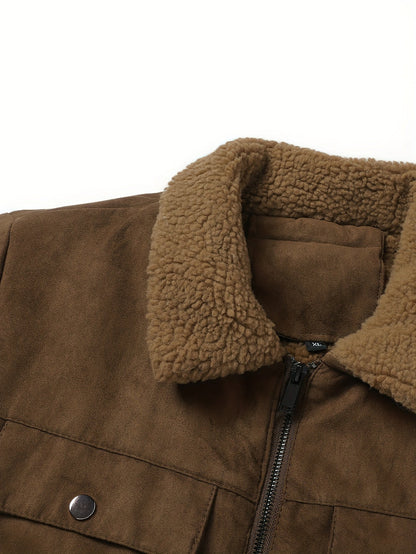 Sherpa Fleece Jacket for Men | Side Zip Autumn Layering