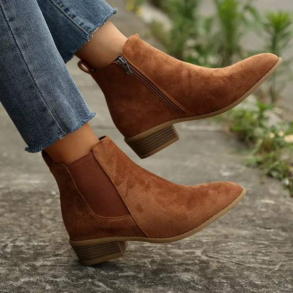 Block Heel Ankle Boots for Women | Pull On Round Toe Fall & Winter 2026