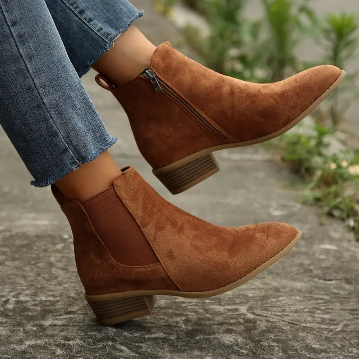 Block Heel Ankle Boots for Women | Pull On Round Toe Fall & Winter 2026