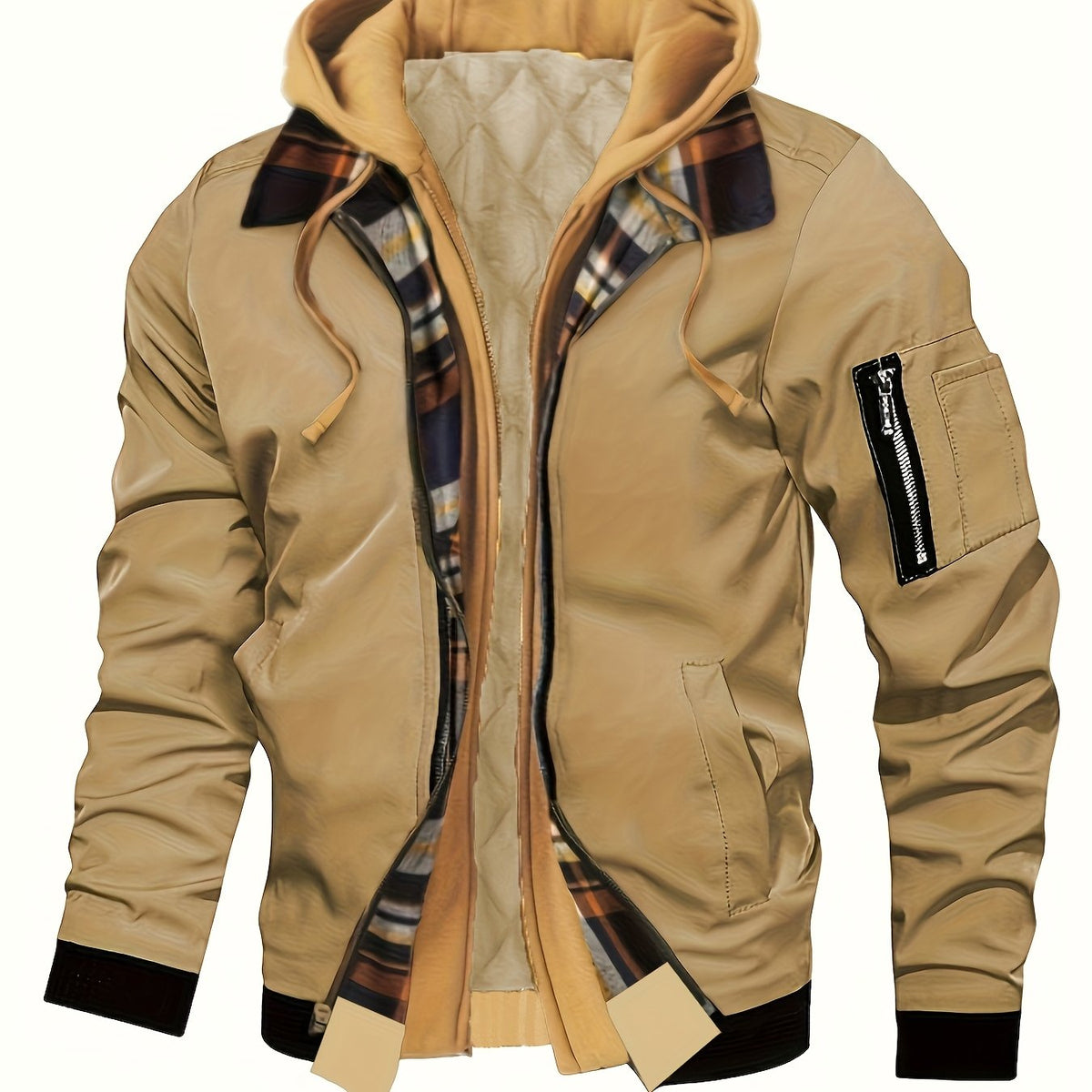Hooded Winter Jacket for Women | Side Zip Ribbed Autumn Layering
