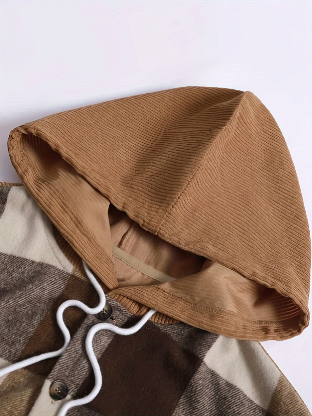 Plaid Shacket for Men | Hooded Button Front Warm Winter Layer