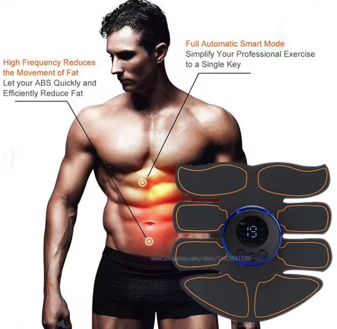 USB Rechargable EMS Muscle Stimulator Electric Massage Therapy Pain Relief Digital Meridian Full Body Massager Fitness