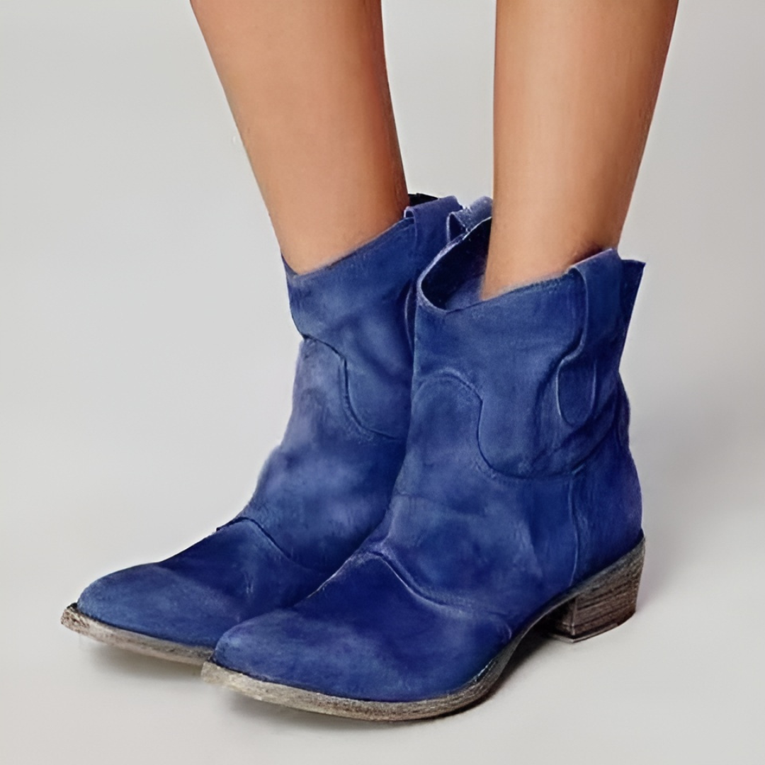 Block Heel Western Cowboy Boots for Women | Pull On Winter Ready Comfort