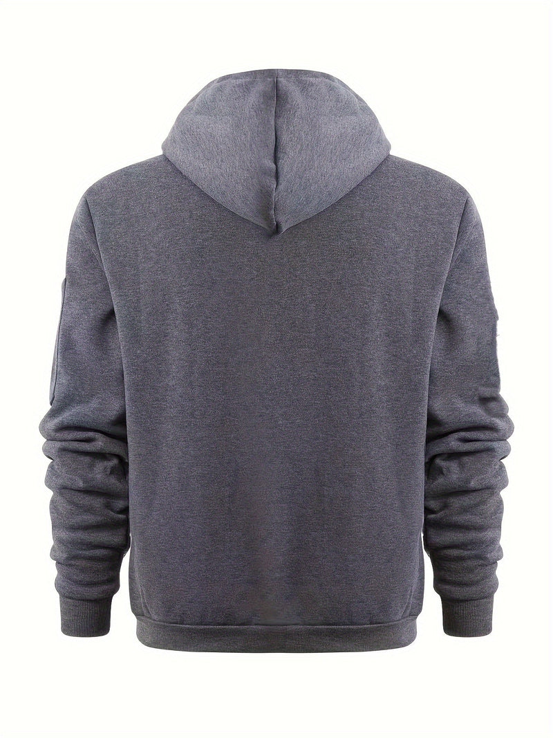 Hooded Hoodie for Men | Drawstring Full Zip Autumn Layering