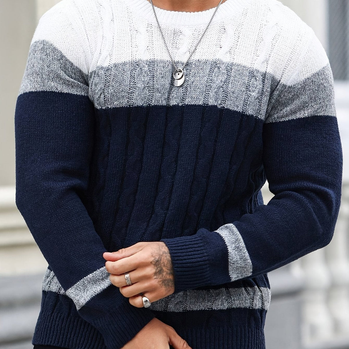 Everyday Sweater for Men | Ribbed Crew Neck Cold Weather Ready